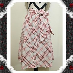 Forever 21 Button Front Plaid Midi Skirt